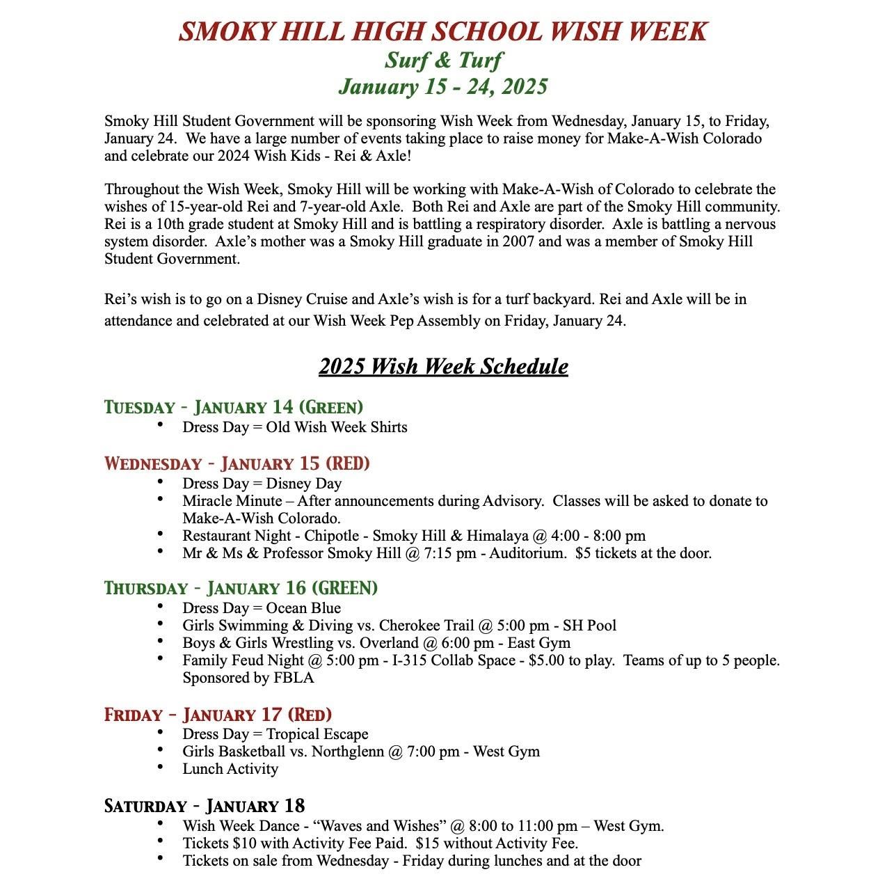 Wish Week - Week 1